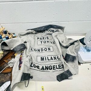 Custom 1 of 1 grey Louis Vuitton jacket